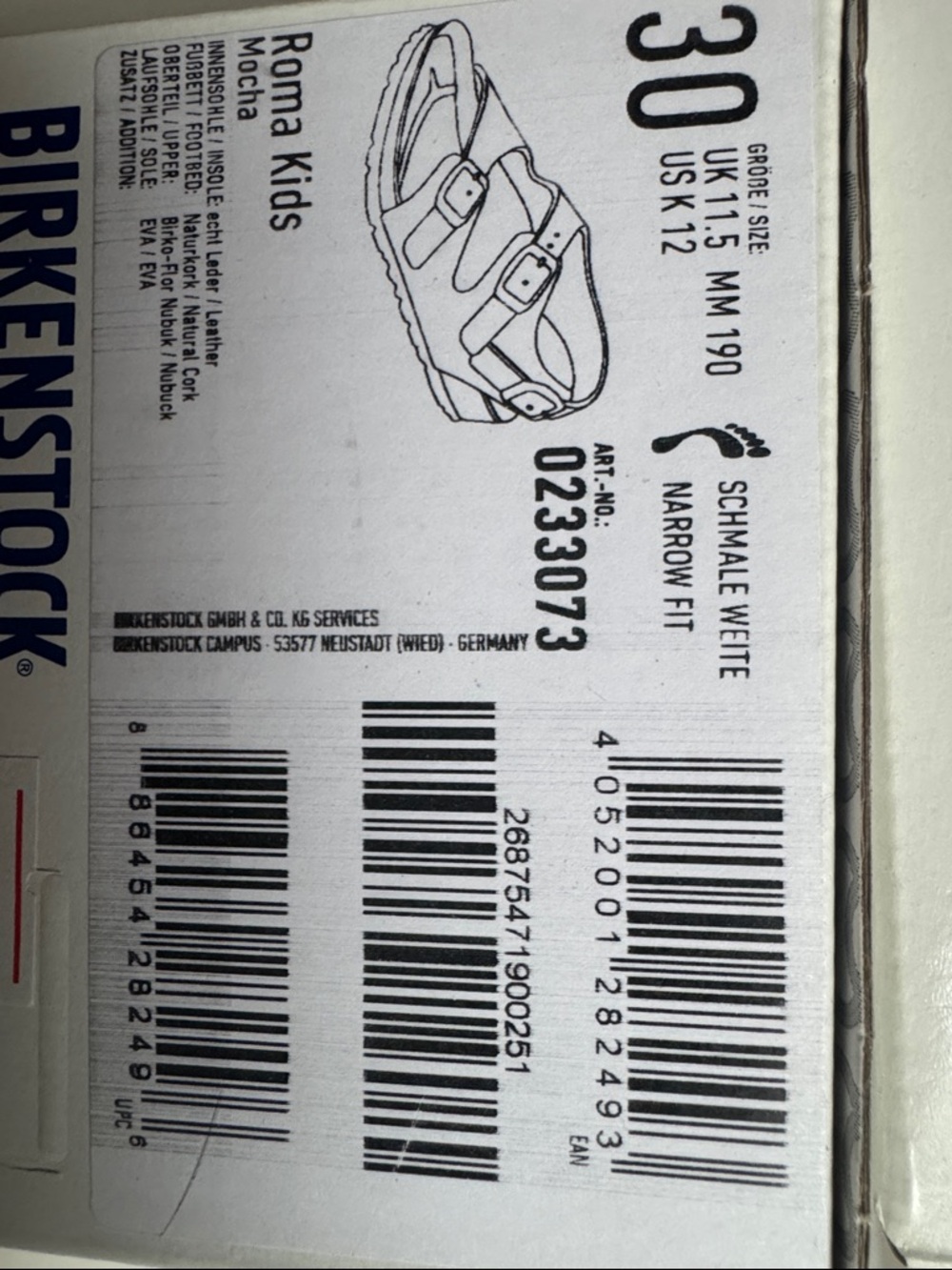 Birkenstock Roma Kids Mocha Birko Flor Sandals US Size 12 Kids - Picture 5 of 5
